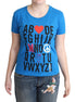 Moschino Blue Cotton Alphabet Letter Print Tops Moschino