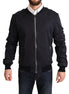 Dolce & Gabbana Blue Silk Coat Short Bomber Men Jacket Dolce & Gabbana