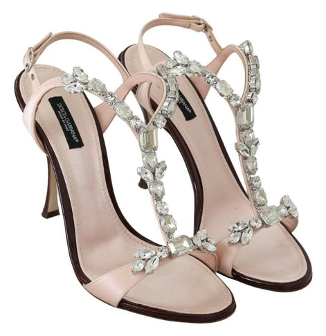 Dolce & Gabbana Pink Crystals Heels Keira Sandals Dolce & Gabbana