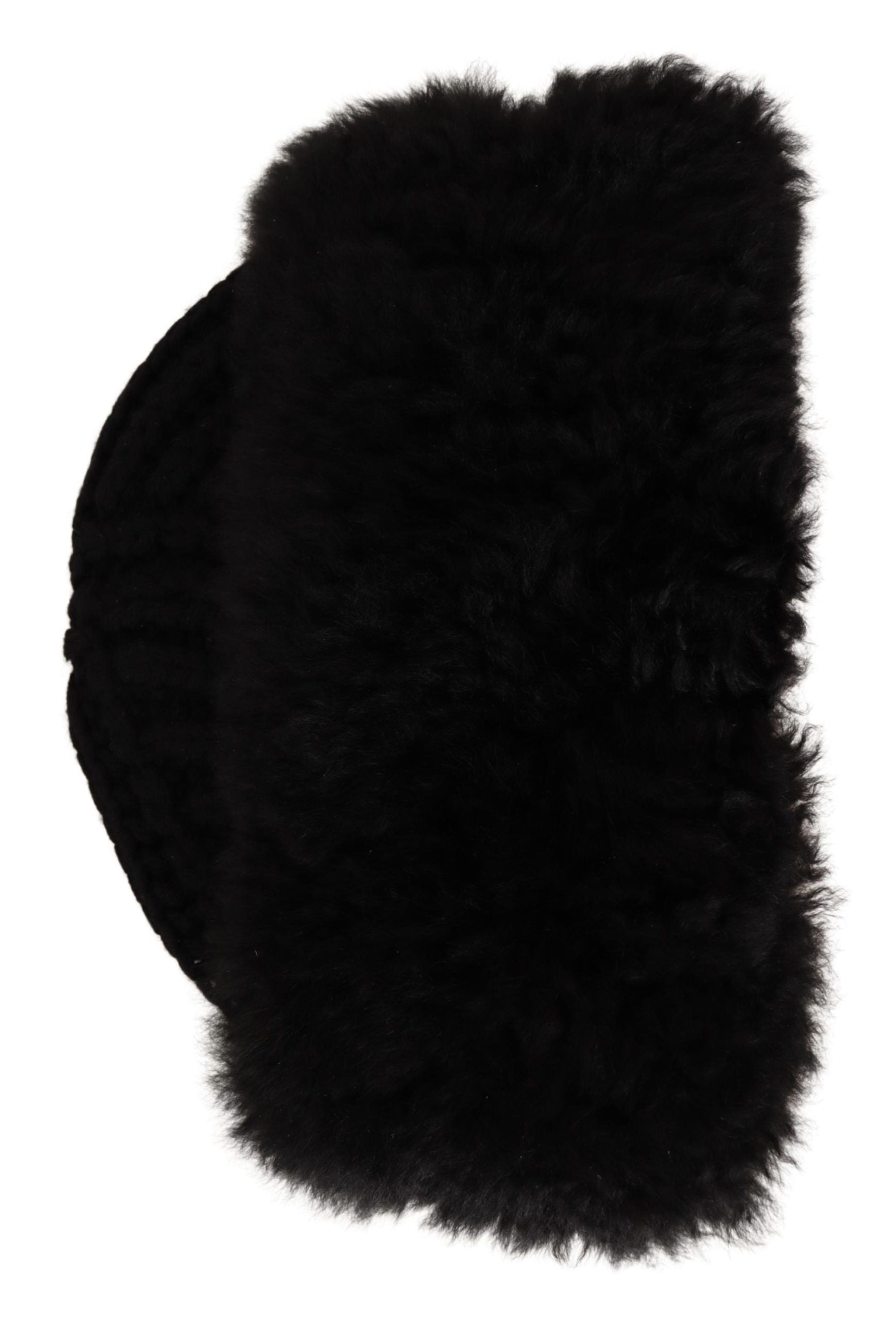 Dolce & Gabbana Black Cashmere Fur Women Beanie Women Hat Dolce & Gabbana