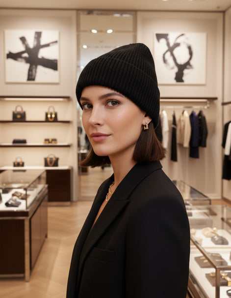 Dolce & Gabbana Black Wool Knit Women Winter Hat Dolce & Gabbana