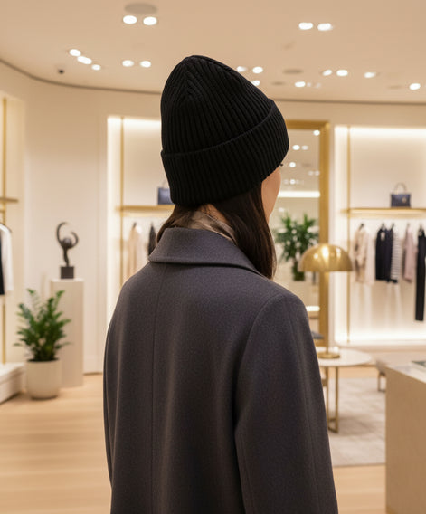 Dolce & Gabbana Black Wool Knit Women Winter Hat Dolce & Gabbana