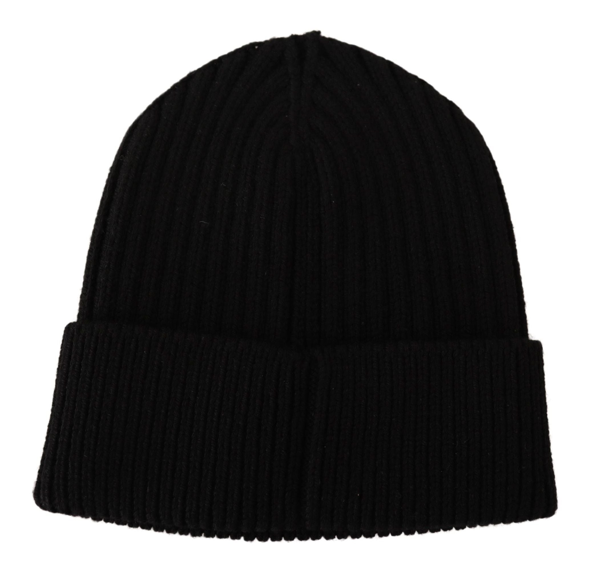 Dolce & Gabbana Black Wool Knit Women Winter Hat Dolce & Gabbana