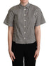 Dolce & Gabbana Black White Zigzag Collar Cotton Top Shirt Dolce & Gabbana