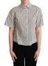 Dolce & Gabbana White Black Striped Shirt Blouse Top Dolce & Gabbana