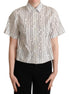 Dolce & Gabbana White Circles Dots Collared Button Up Shirt Dolce & Gabbana