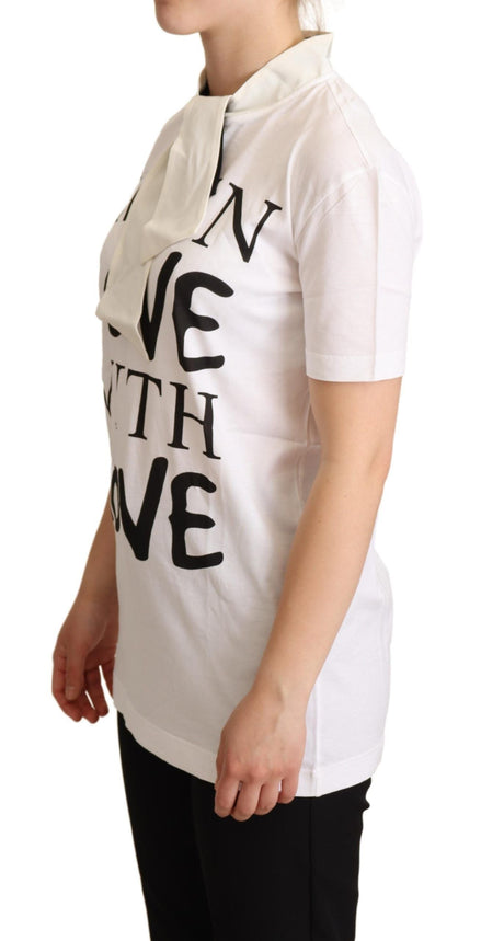 Dolce & Gabbana White Cotton Silk I'm In Love Top T-shirt Dolce & Gabbana