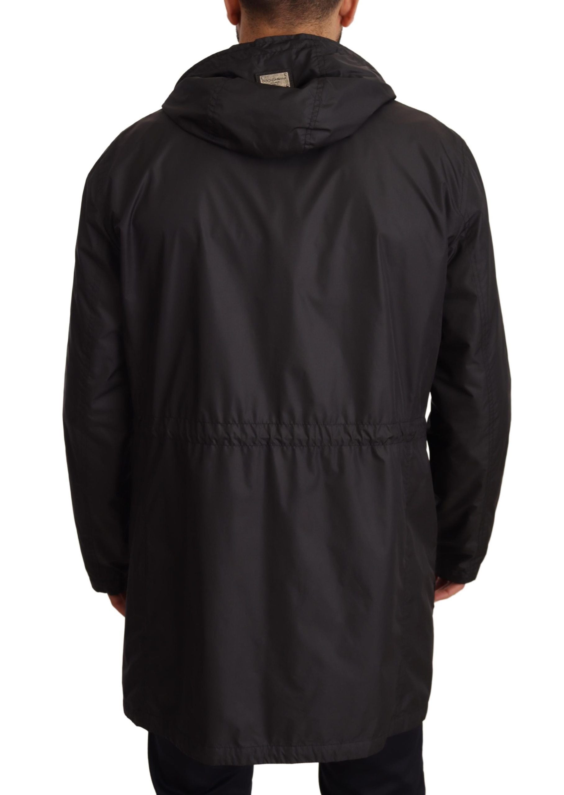 Dolce & Gabbana Black Hooded Mens Trench Coat Jacket Dolce & Gabbana