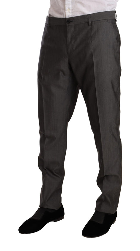 Dolce & Gabbana Gray Metallic MARTINI Slim Fit Set Suit Dolce & Gabbana