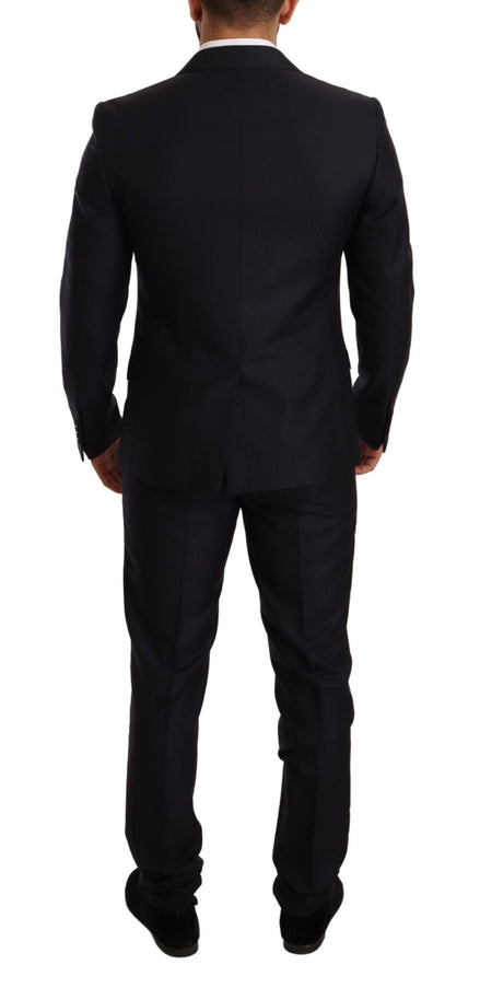 Dolce & Gabbana Blue Pattern MARTINI SLIM FIT 2 Piece Suit Dolce & Gabbana