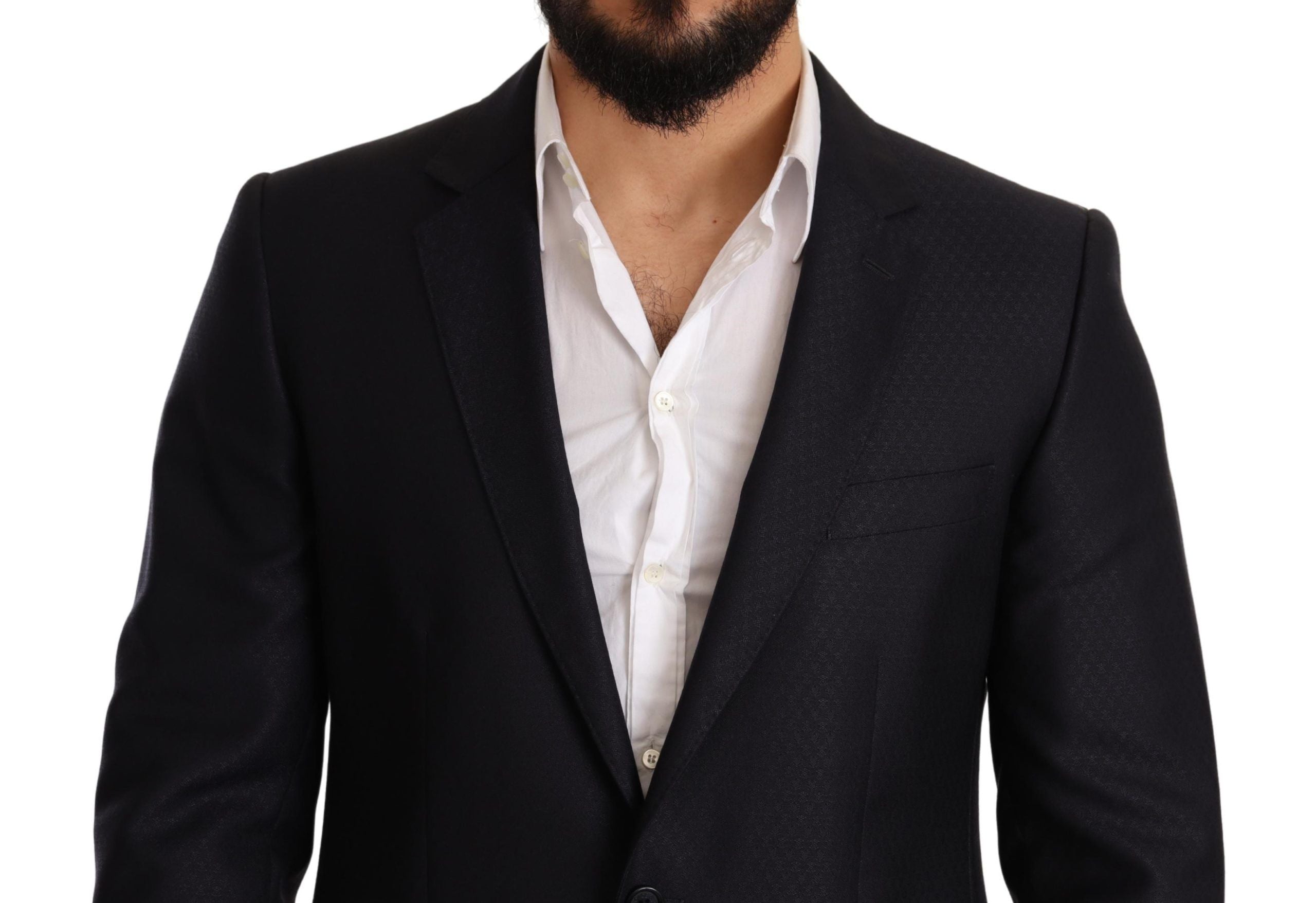 Dolce & Gabbana Blue Pattern MARTINI SLIM FIT 2 Piece Suit Dolce & Gabbana