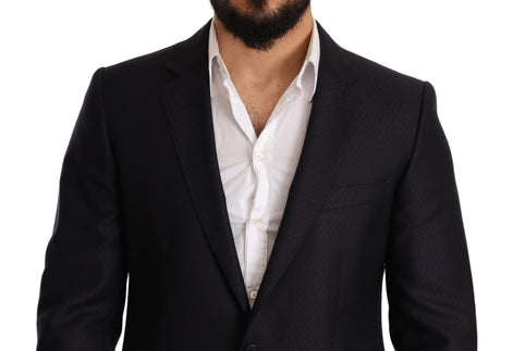 Dolce & Gabbana Blue Pattern MARTINI SLIM FIT 2 Piece Suit Dolce & Gabbana