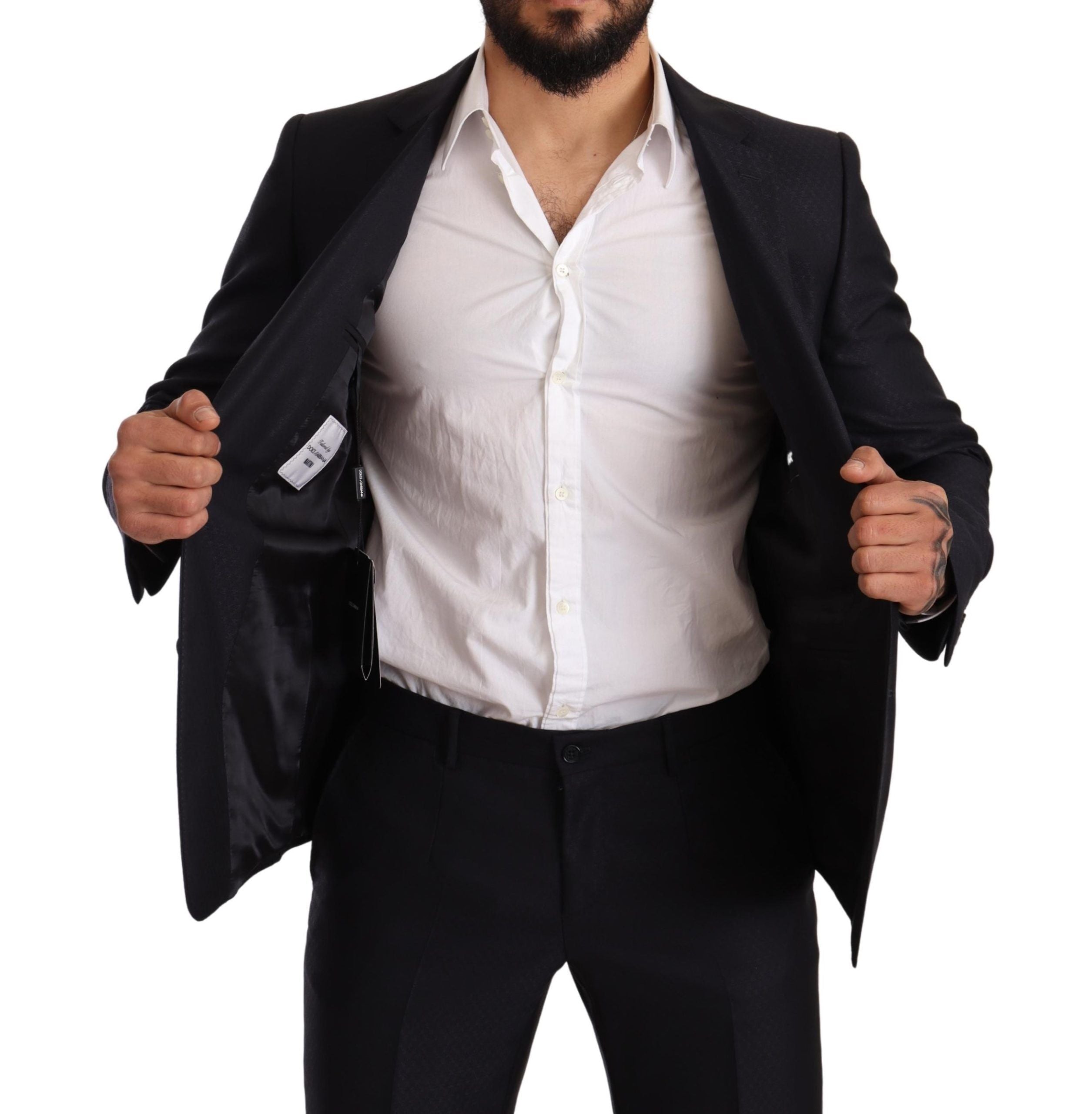 Dolce & Gabbana Blue Pattern MARTINI SLIM FIT 2 Piece Suit Dolce & Gabbana