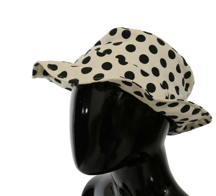 Dolce & Gabbana White 100% Cotton Polka Dot Design Trilby Hat Dolce & Gabbana