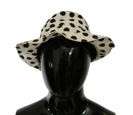 Dolce & Gabbana White 100% Cotton Polka Dot Design Trilby Hat Dolce & Gabbana