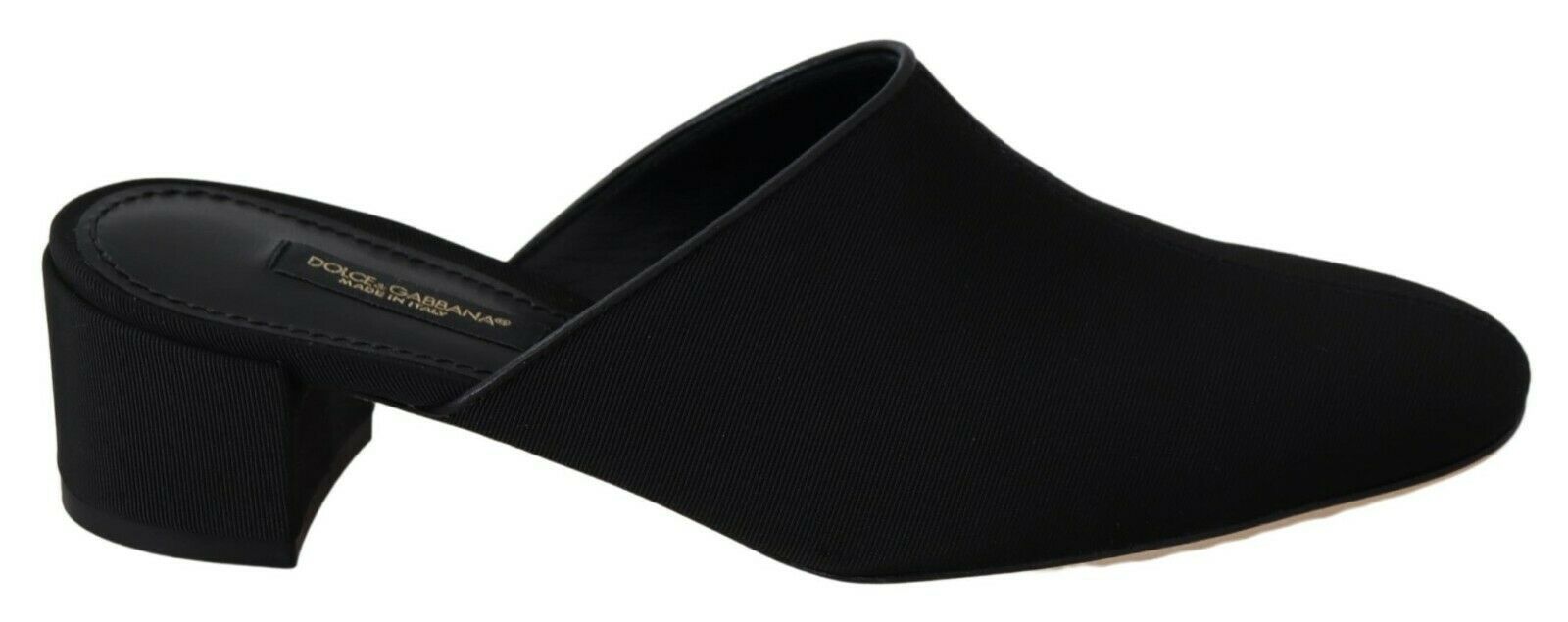 Dolce & Gabbana Black Grosgrain Slides Sandals Women Shoes Dolce & Gabbana