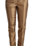 Dolce & Gabbana Gold Silk Tapered Trouser Metallic Pants Dolce & Gabbana