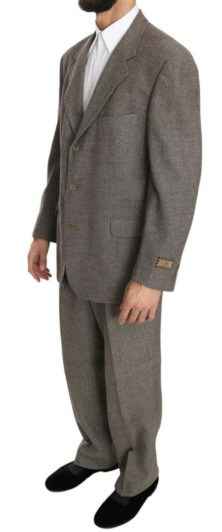 Fendi Brown Wool Regular Single  Breasted Suit Fendi