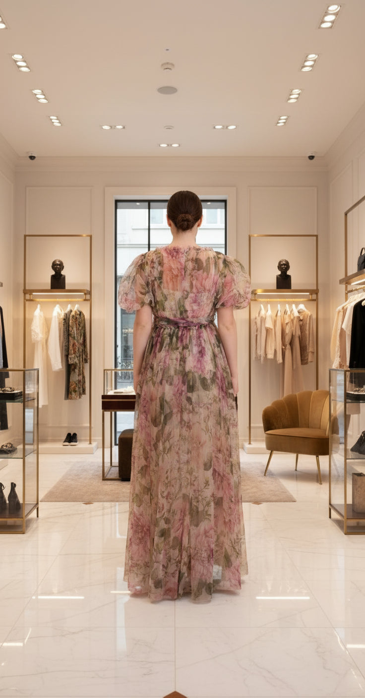 Dolce & Gabbana Multicolor Floral Print Long Maxi Gown Dress Dolce & Gabbana