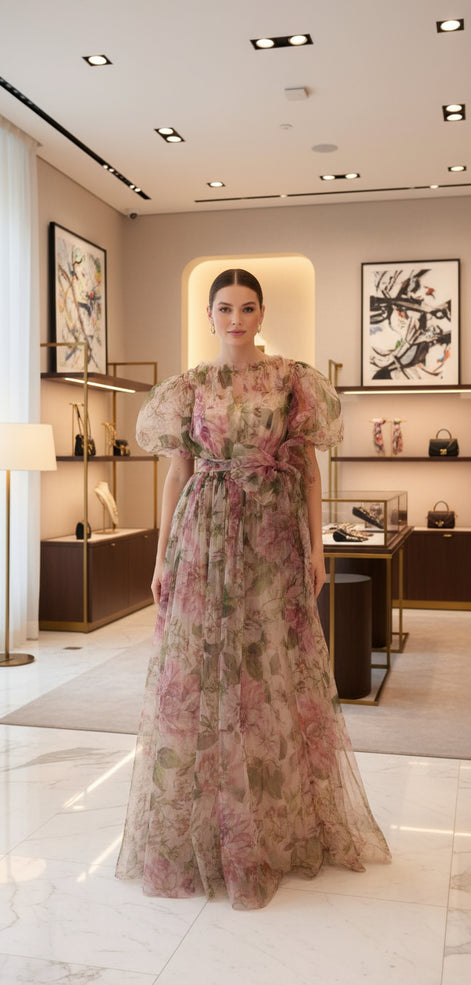 Dolce & Gabbana Multicolor Floral Print Long Maxi Gown Dress Dolce & Gabbana