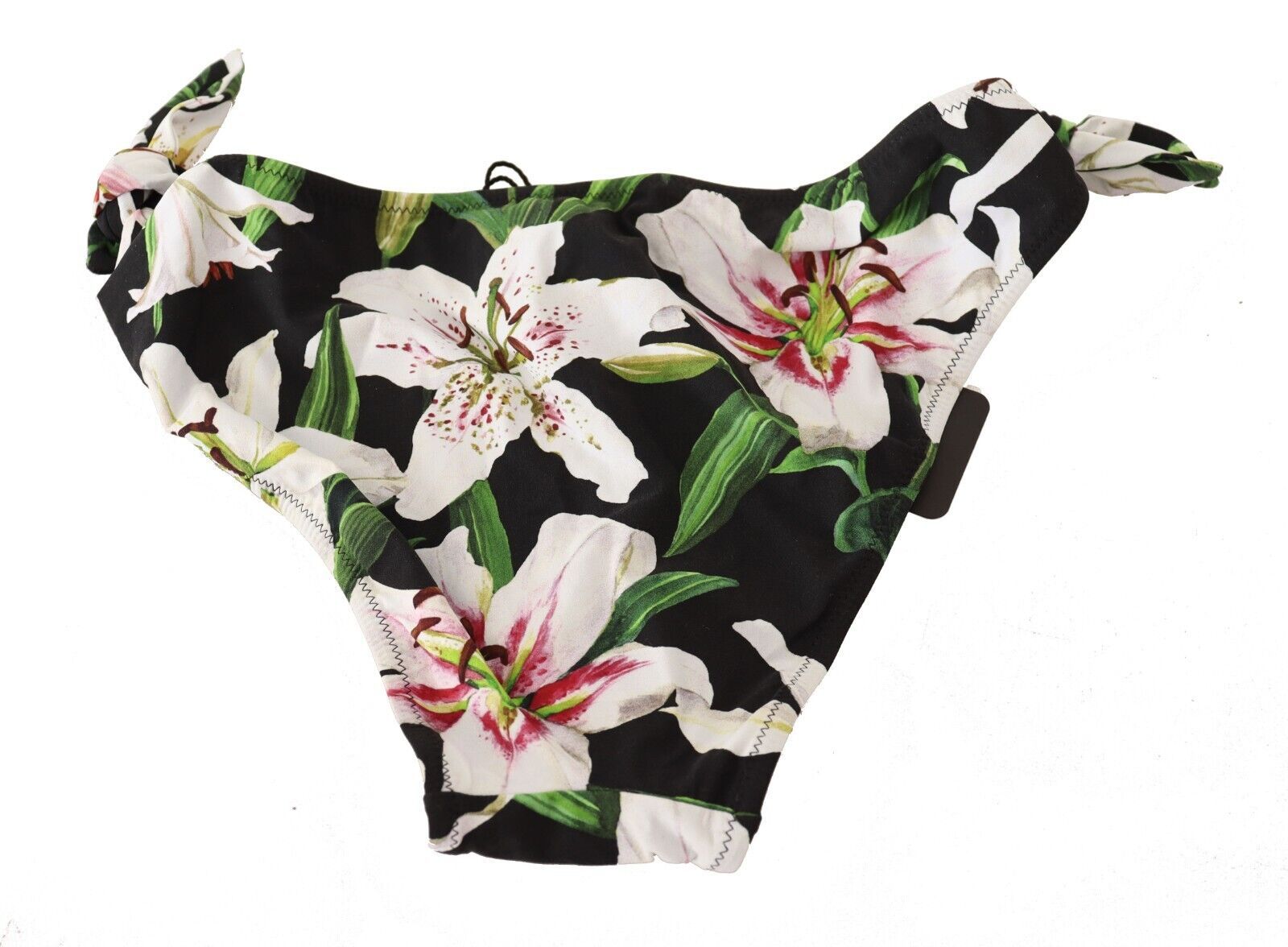 Dolce & Gabbana Bikini Bottom Black Lily Print Swimsuit Swimwear Dolce & Gabbana