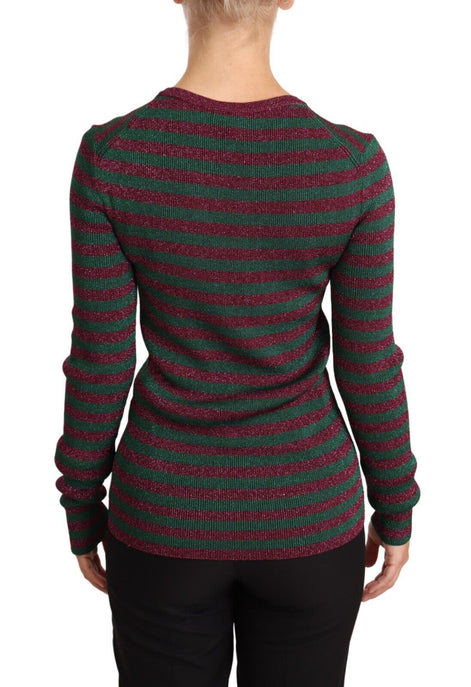 Dolce & Gabbana Multicolor Striped Crew Neck Pullover Sweater Dolce & Gabbana