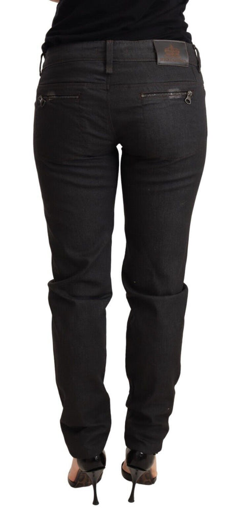 Ermanno Scervino Black Low Waist Skinny Slim Trouser Cotton Jeans Ermanno Scervino
