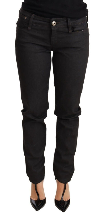Ermanno Scervino Black Low Waist Skinny Slim Trouser Cotton Jeans Ermanno Scervino