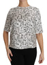 Dolce & Gabbana White Musical Instruments Print Blouse Dolce & Gabbana