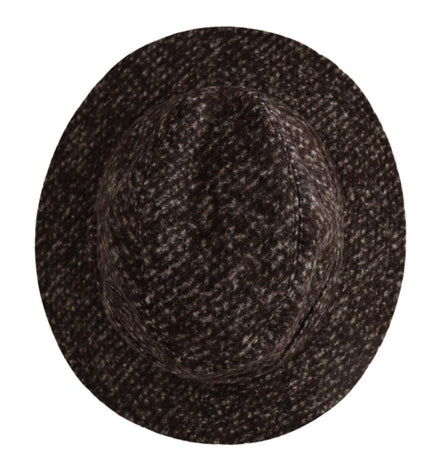Dolce & Gabbana Gray Melange Blended Textured Tweed Hat Dolce & Gabbana