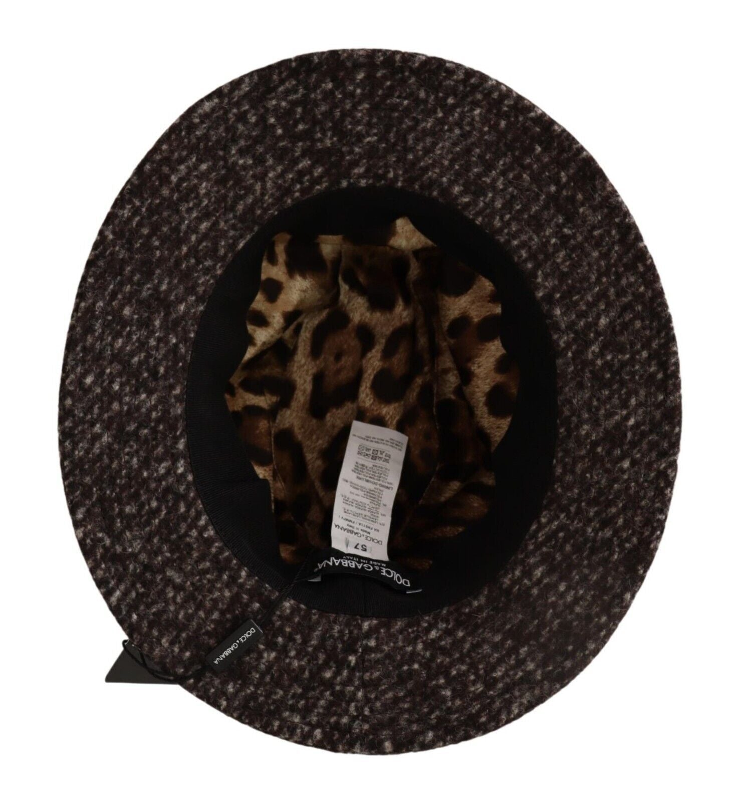 Dolce & Gabbana Gray Melange Blended Textured Tweed Hat Dolce & Gabbana