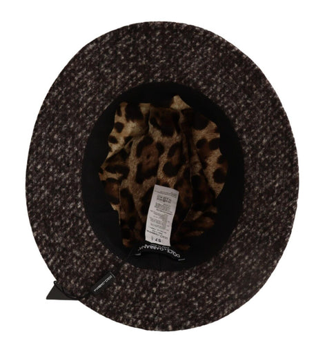 Dolce & Gabbana Gray Melange Blended Textured Tweed Hat Dolce & Gabbana