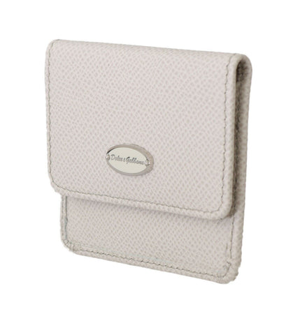 Dolce & Gabbana White Dauphine Leather Holder Pocket Wallet Condom Case Dolce & Gabbana