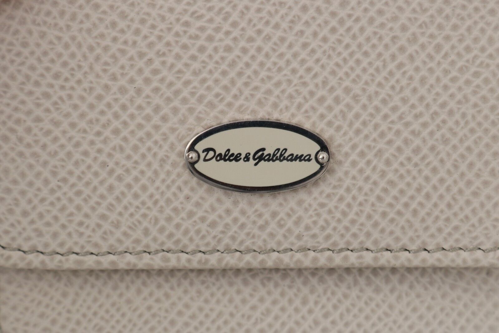 Dolce & Gabbana White Dauphine Leather Holder Pocket Wallet Condom Case Dolce & Gabbana