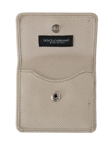 Dolce & Gabbana White Dauphine Leather Holder Pocket Wallet Condom Case Dolce & Gabbana
