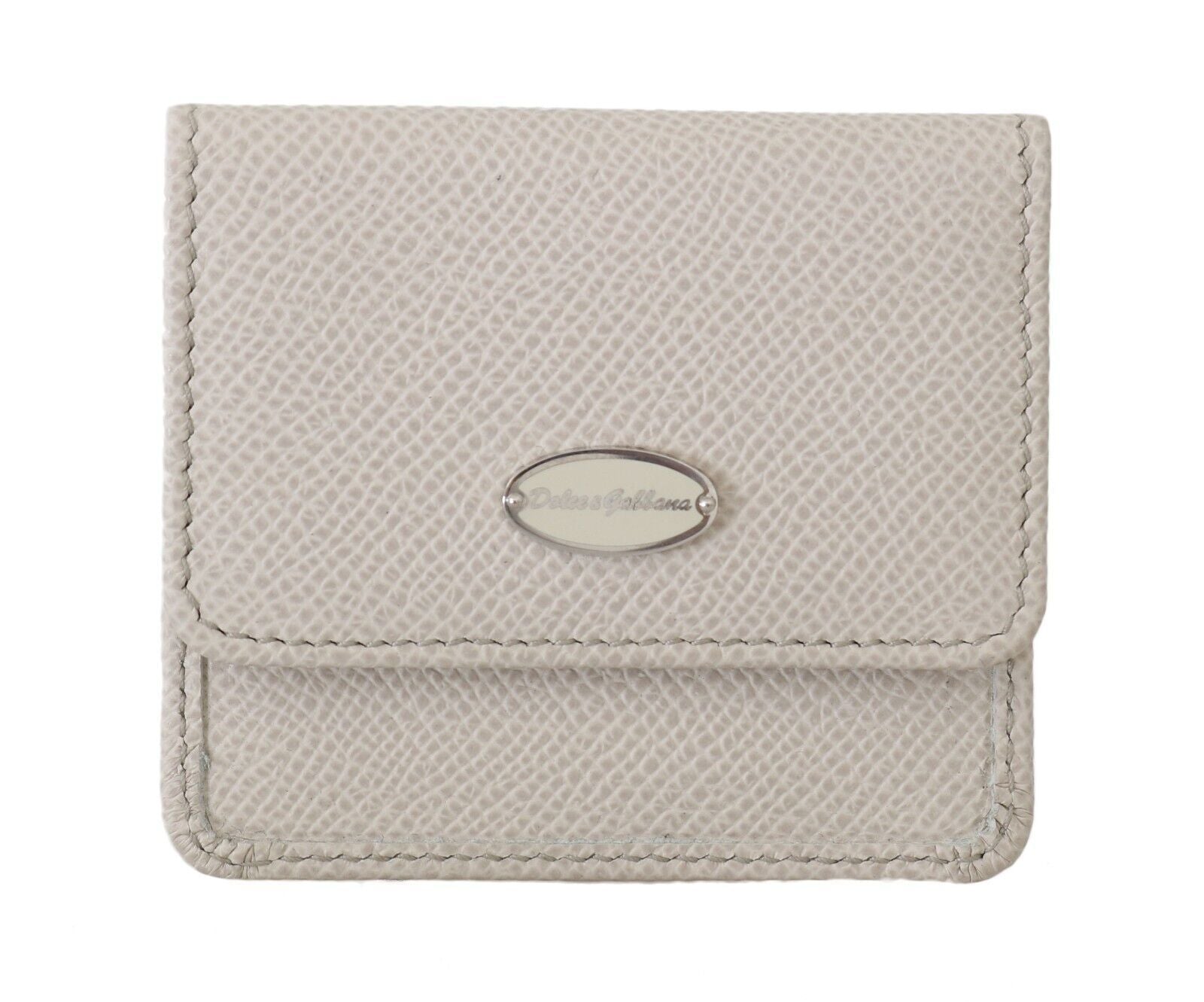 Dolce & Gabbana White Dauphine Leather Holder Pocket Wallet Condom Case Dolce & Gabbana