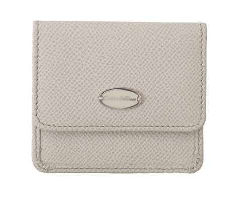 Dolce & Gabbana White Dauphine Leather Holder Pocket Wallet Condom Case Dolce & Gabbana