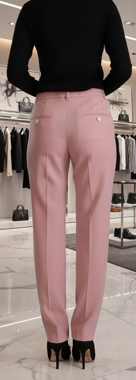Dolce & Gabbana Pink Wool Stretch High Waist Trouser Pants Dolce & Gabbana
