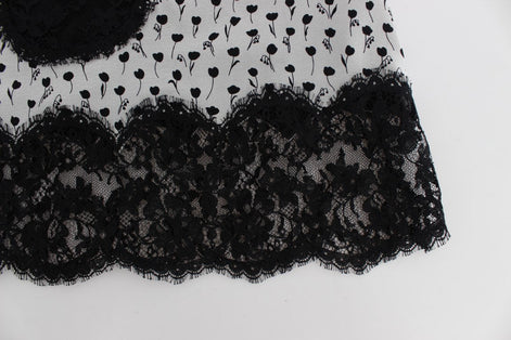 Dolce & Gabbana Black Silk Lace Babydoll Lingerie Top Dolce & Gabbana