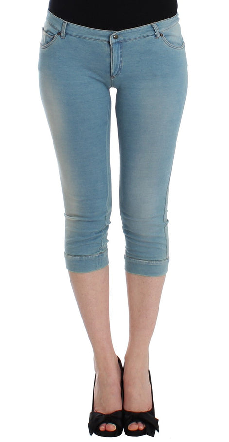 Ermanno Scervino Blue Capri Pants Cropped Jeans Ermanno Scervino