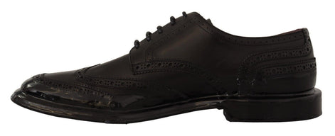 Dolce & Gabbana Black Leather Oxford Wingtip Formal Derby Shoes Dolce & Gabbana