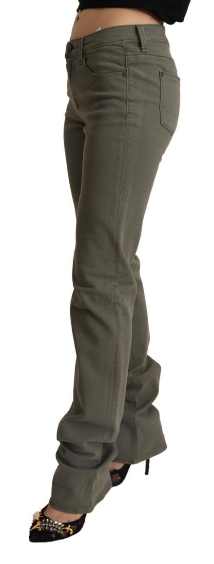 Ermanno Scervino Gray Low Waist Cotton Skinny Denim Trouser Jeans Ermanno Scervino