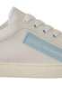 Dolce & Gabbana White Blue Leather Low Top Sneakers Shoes Dolce & Gabbana