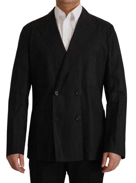 Dolce & Gabbana Black Polka Dotted Cotton Blazer Jacket Dolce & Gabbana