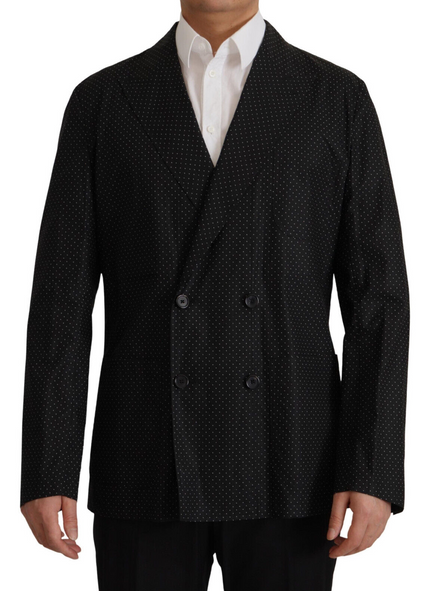 Dolce & Gabbana Black Polka Dotted Cotton Blazer Jacket Dolce & Gabbana