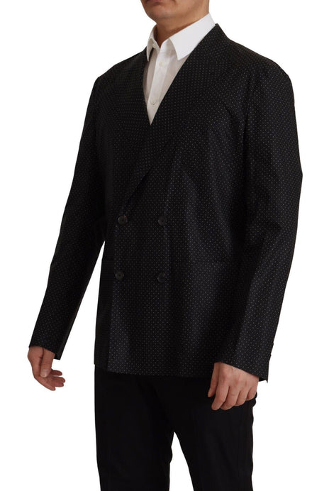 Dolce & Gabbana Black Polka Dotted Cotton Blazer Jacket Dolce & Gabbana