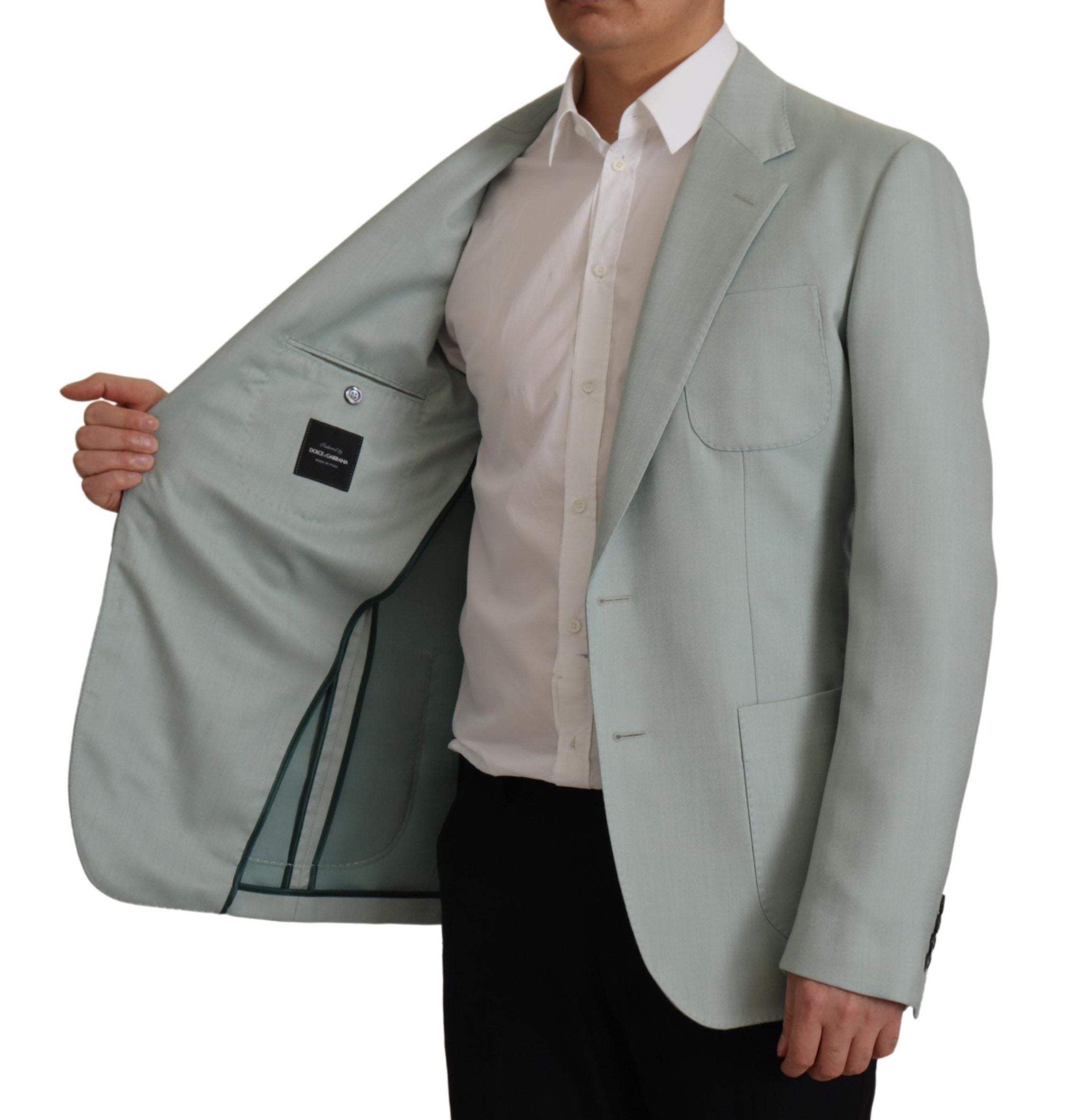 Dolce & Gabbana Light Green Cashmere Silk Blazer Dolce & Gabbana