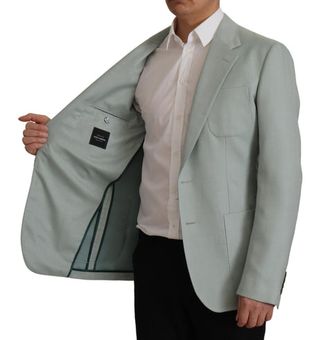 Dolce & Gabbana Light Green Cashmere Silk Blazer Dolce & Gabbana