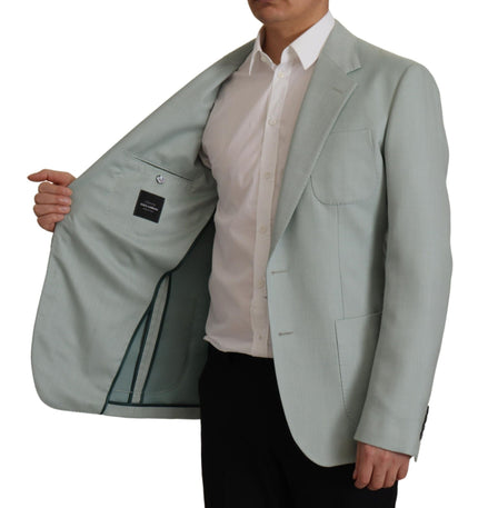Dolce & Gabbana Light Green Cashmere Silk Blazer Dolce & Gabbana