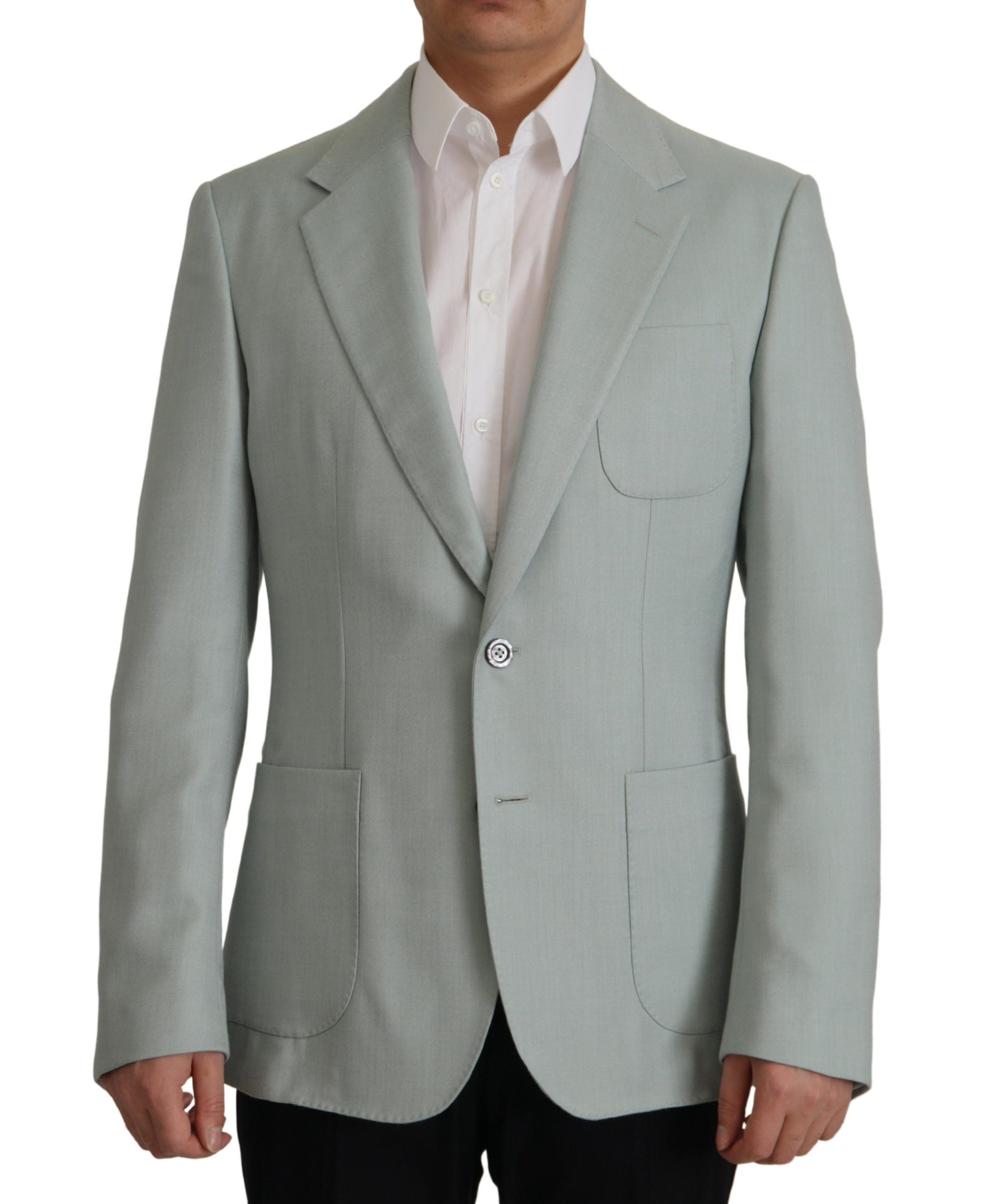 Dolce & Gabbana Light Green Cashmere Silk Blazer Dolce & Gabbana
